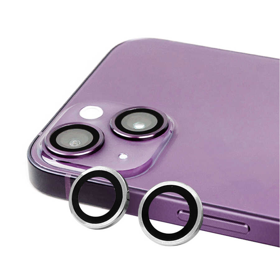 Apple iPhone 14 Plus Zore CL-07 Kamera Lens Koruyucu Gümüş