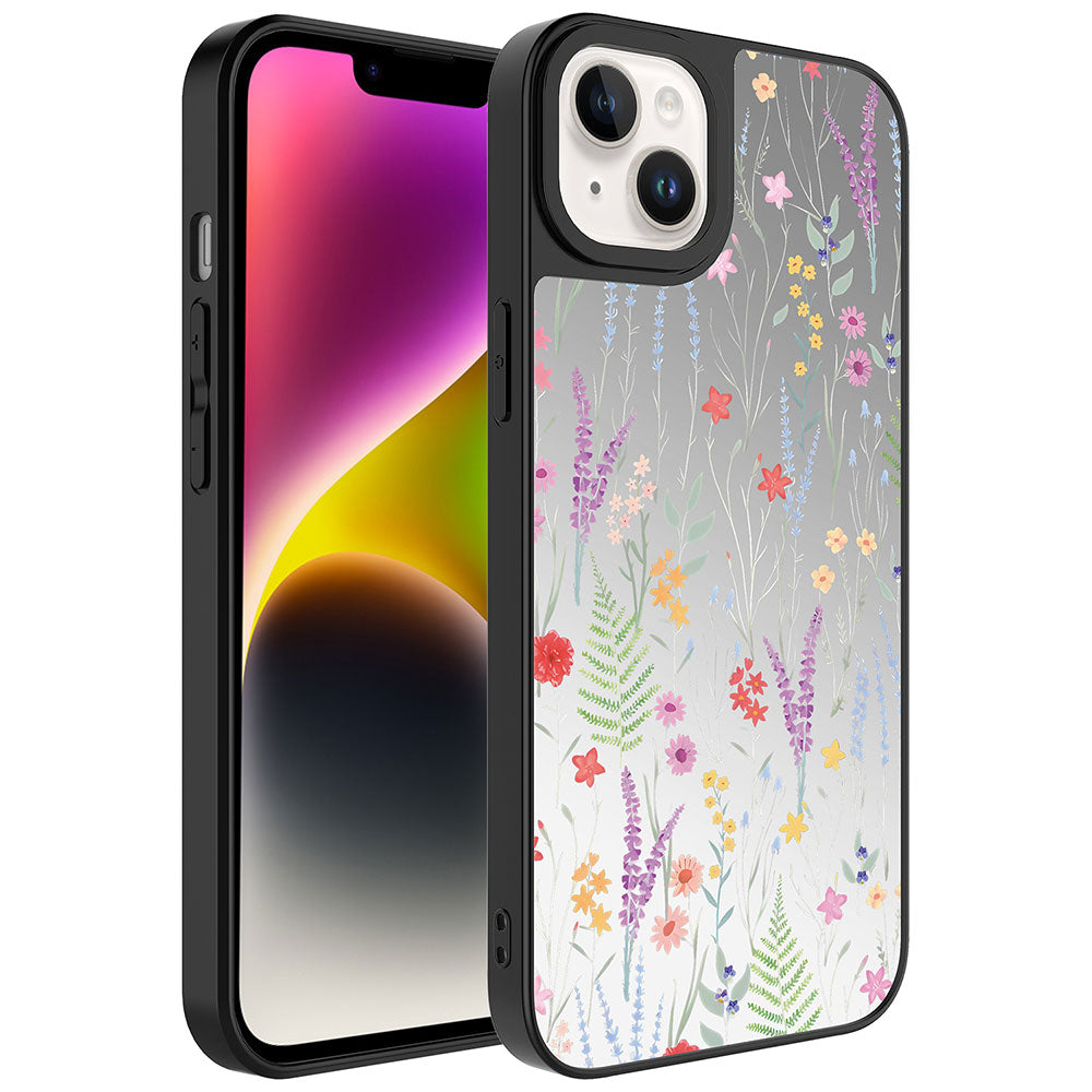 Apple iPhone 14 Plus Kılıf Aynalı Desenli Kamera Korumalı Parlak Zore Mirror Kapak Dallar