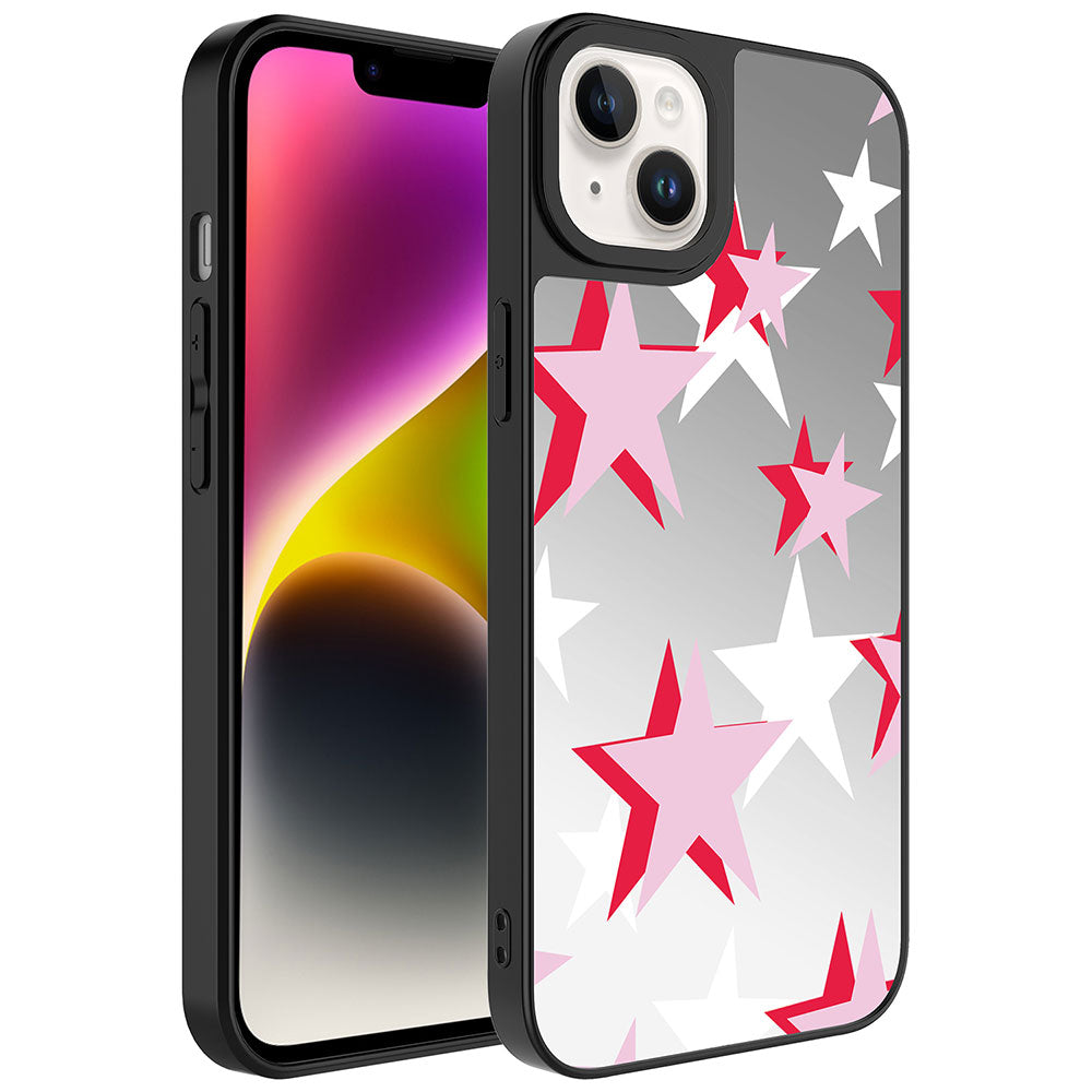 Apple iPhone 14 Plus Kılıf Aynalı Desenli Kamera Korumalı Parlak Zore Mirror Kapak Yıldız
