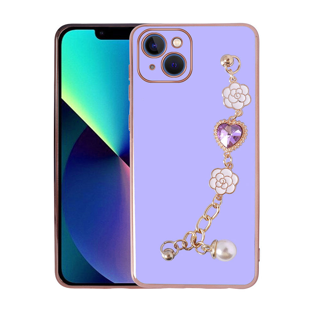 Apple iPhone 14 Plus Kılıf El Tutamaçlı Kamera Korumalı Zore Taka Silikon Kapak Mor