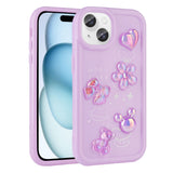 Apple iPhone 14 Plus Kılıf Kabartma Figürlü Parlak Zore Toys Silikon Kapak Mor