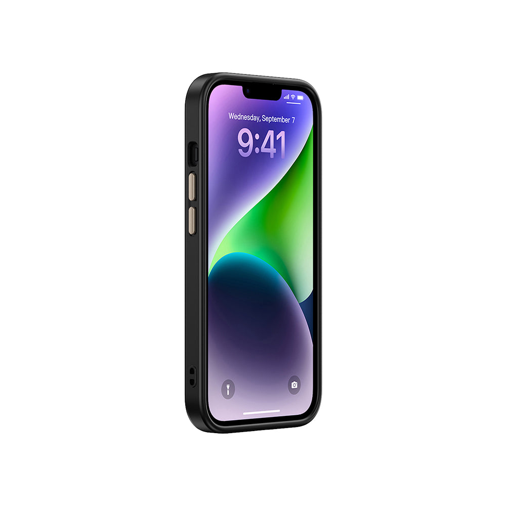 Apple iPhone 14 Plus Kılıf M-safe Şarj Özellikli Karbon Fiber Görünümlü Zore Antina Kapak Gri