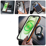 Apple iPhone 14 Plus Kılıf M-safe Şarj Özellikli Renkli Kenar Airbag Şeritli Zore Lamer Kapak Siyah
