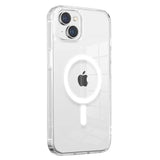 Apple iPhone 14 Plus Kılıf M-safe Şarj Özellikli Şeffaf Sert PC Zore Embos Kapak Renksiz