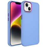 Apple iPhone 14 Plus Kılıf Metal Çerçeve ve Buton Tasarımlı Silikon Zore Luna Kapak Lila