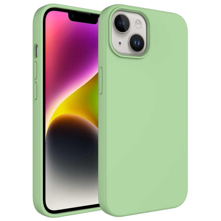 Apple iPhone 14 Plus Kılıf Sıvı Teknolojili Silinebilir Sert Zore Kivi Kapak Mor