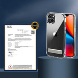 Apple iPhone 14 Plus Kılıf Standlı Şeffaf Silikon Zore L-Stand Kapak Renksiz