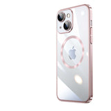 Apple iPhone 14 Plus Kılıf Wireless Şarj Özellikli Sert PC Zore Riksos M-safe Kapak Rose Gold