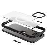 Apple iPhone 14 Plus Kılıf Wireless Şarj Özellikli Zore Hibrit M-safe Kapak Gri