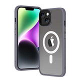 Apple iPhone 14 Plus Kılıf Wireless Şarj Özellikli Zore Hibrit M-safe Kapak Mavi
