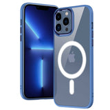 Apple iPhone 14 Plus Kılıf Wireless Şarj Özellikli Zore Krom M-safe Silikon Kapak Lila