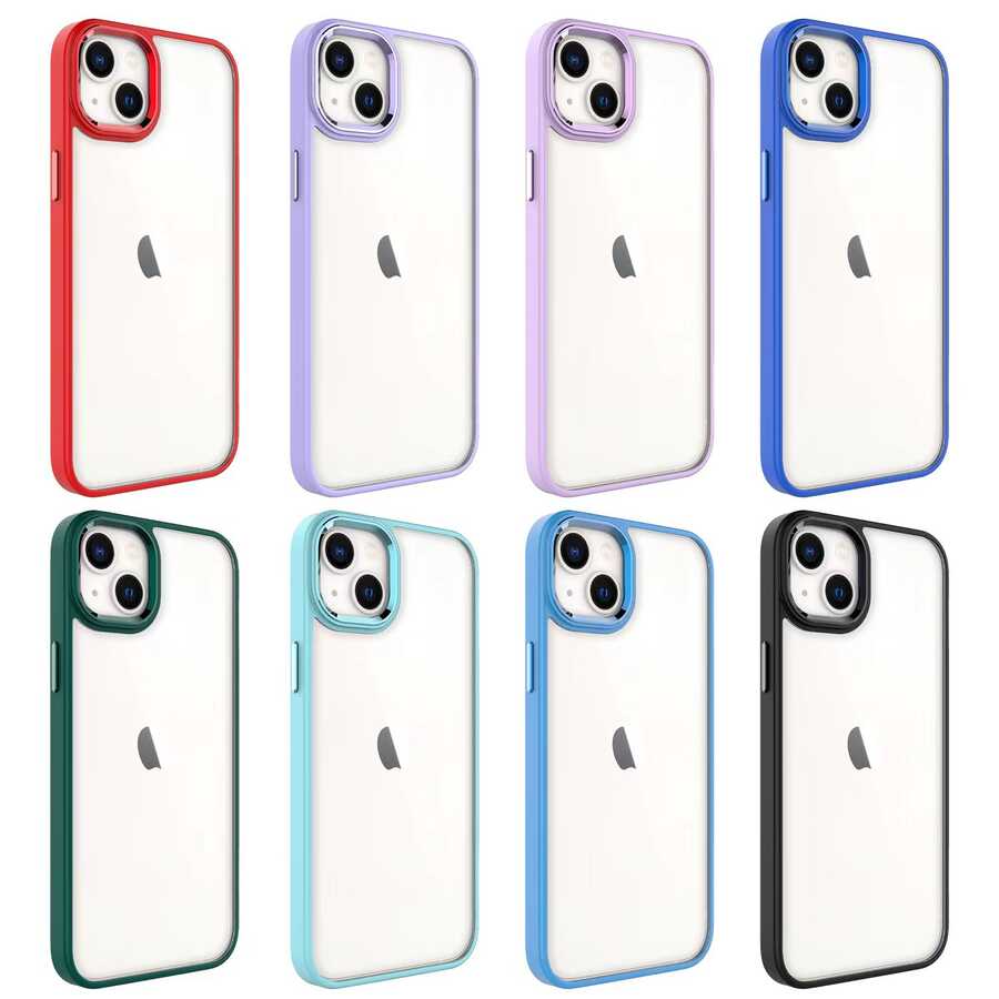 Apple iPhone 14 Plus Kılıf Zore Krom Kapak Lila
