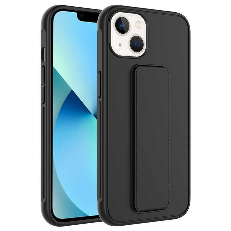 Apple iPhone 14 Plus Kılıf Zore Qstand Kapak Siyah