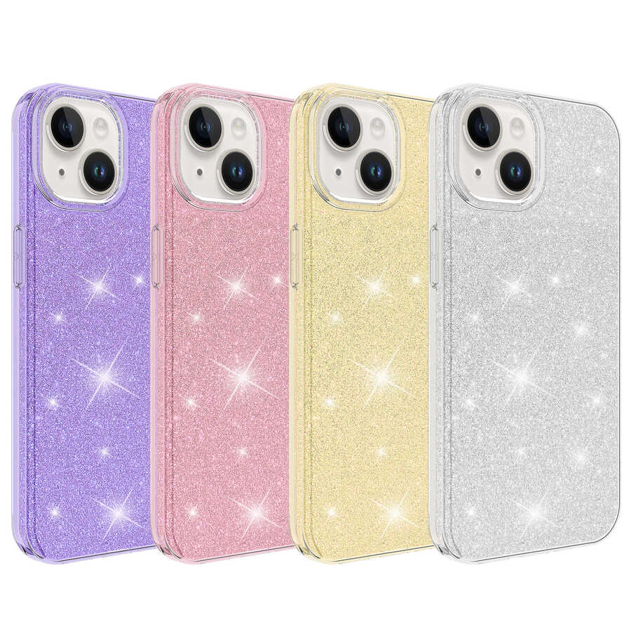 Apple iPhone 14 Plus Kılıf Zore Shining Silikon Gold