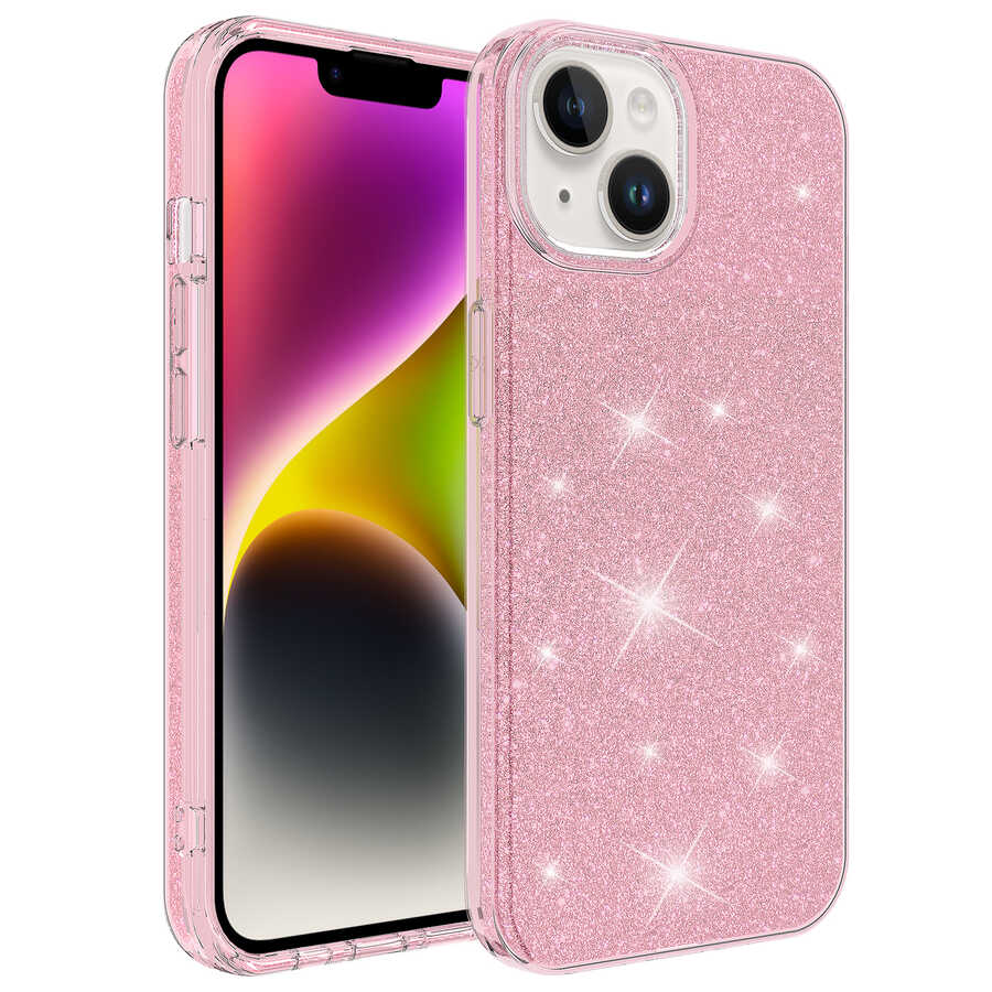 Apple iPhone 14 Plus Kılıf Zore Shining Silikon Gold