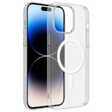 Apple iPhone 14 Pro Kamera Korumalı M-Safe Şarj Özellikli Şeffaf Zore London Sert PC Kapak Şeffaf
