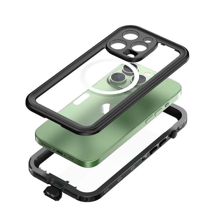 Apple iPhone 14 Pro Kılıf 1-1 Su Geçirmez Kılıf Siyah