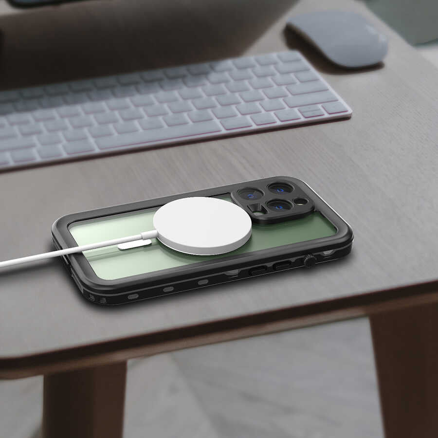 Apple iPhone 14 Pro Kılıf 1-1 Su Geçirmez Kılıf Siyah