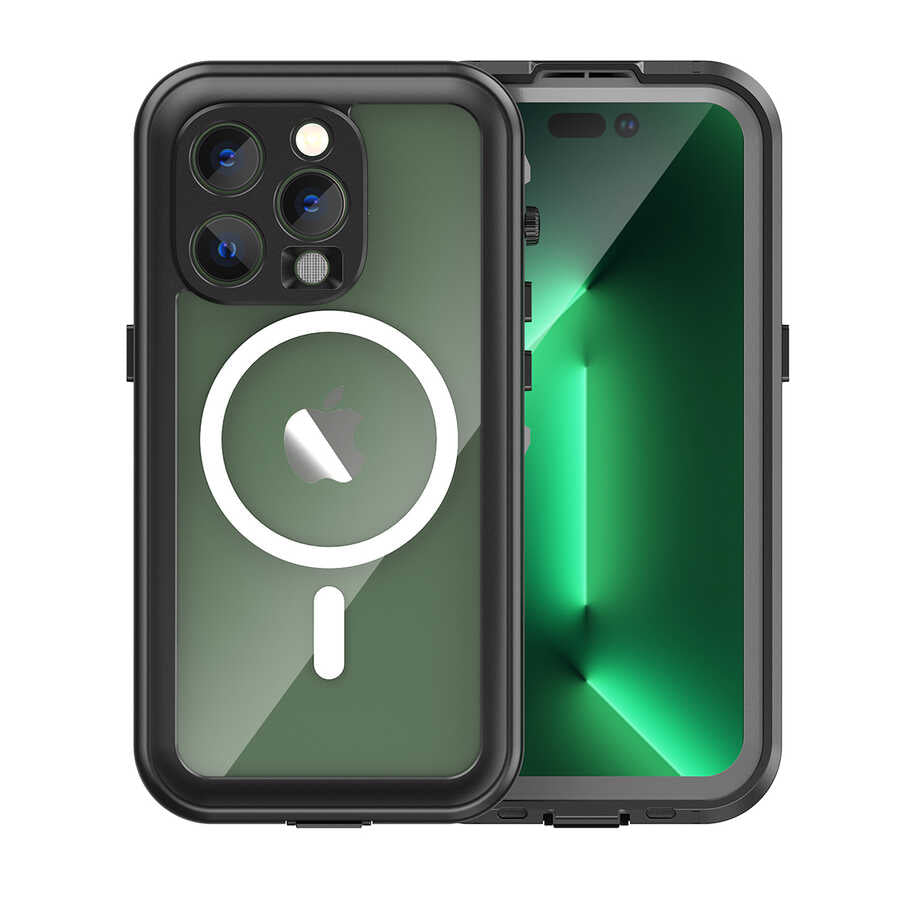 Apple iPhone 14 Pro Kılıf 1-1 Su Geçirmez Kılıf Siyah