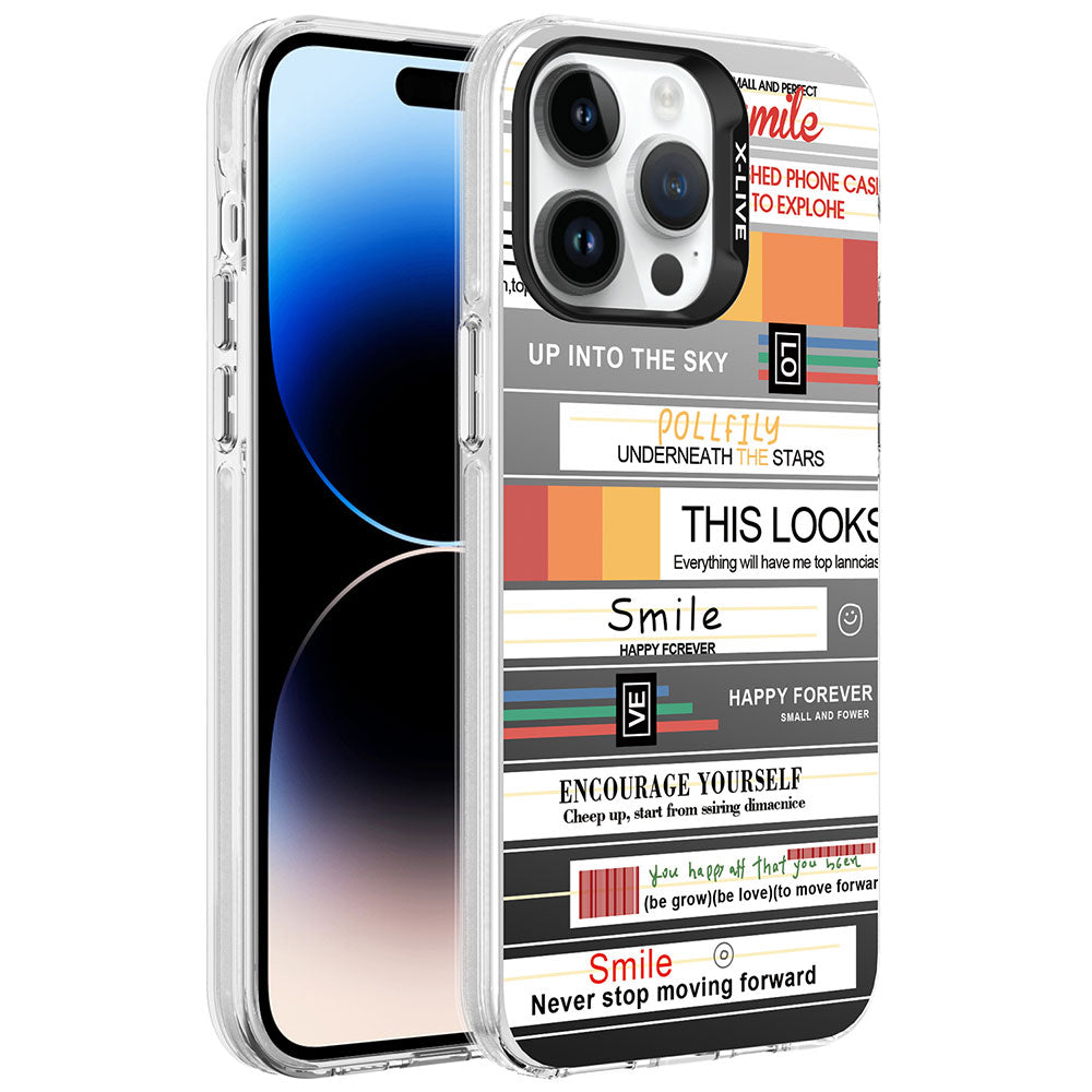 Apple iPhone 14 Pro Kılıf Desenli Zore Silver Sert Kapak You