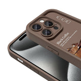 Apple iPhone 14 Pro Kılıf Kamera Korumalı Baskılı Arka Yüzey Zore Klas Kapak Koyu Kahve