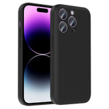 Apple iPhone 14 Pro Kılıf Kamera Korumalı Kartlık Hazneli Zore Vitra Kapak Siyah