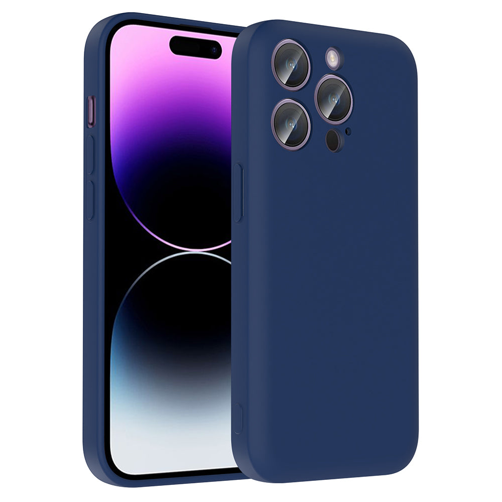Apple iPhone 14 Pro Kılıf Kamera Korumalı Kartlık Hazneli Zore Vitra Kapak Lacivert