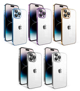 Apple iPhone 14 Pro Kılıf Kamera Korumalı Renkli Çerçeveli Zore Garaj Kapak Gümüş