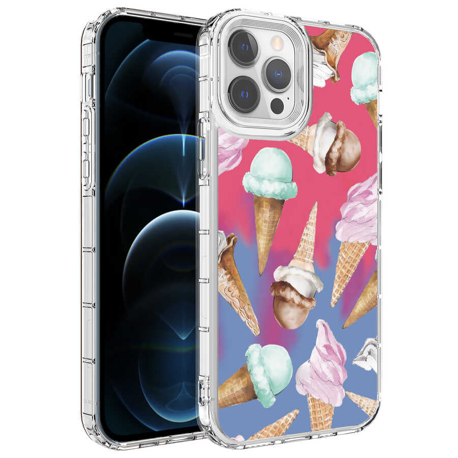 Apple iPhone 14 Pro Kılıf Kamera Korumalı Renkli Desenli Sert Silikon Zore Korn Kapak NO9