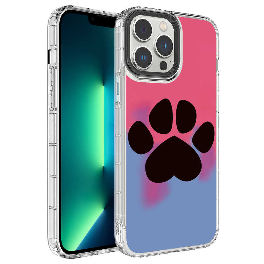 Apple iPhone 14 Pro Kılıf Kamera Korumalı Renkli Desenli Sert Silikon Zore Korn Kapak NO16