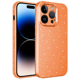 Apple iPhone 14 Pro Kılıf Kamera Korumalı Simli Lüks Zore Koton Kapak Turuncu