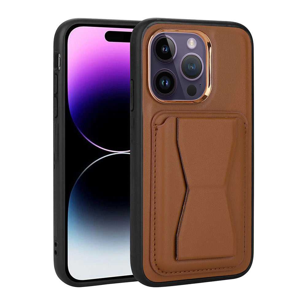 Apple iPhone 14 Pro Kılıf Kartlıklı Standlı Pu Deri Zore Memo Kapak Siyah