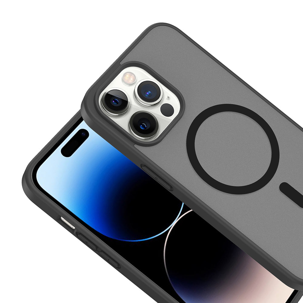 Apple iPhone 14 Pro Kılıf M-safe Şarj Özellikli Babet Kapak Mavi