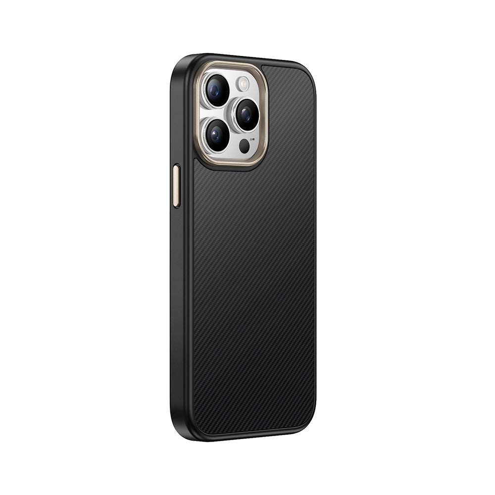 Apple iPhone 14 Pro Kılıf M-safe Şarj Özellikli Karbon Fiber Görünümlü Zore Antina Kapak Siyah-Gri