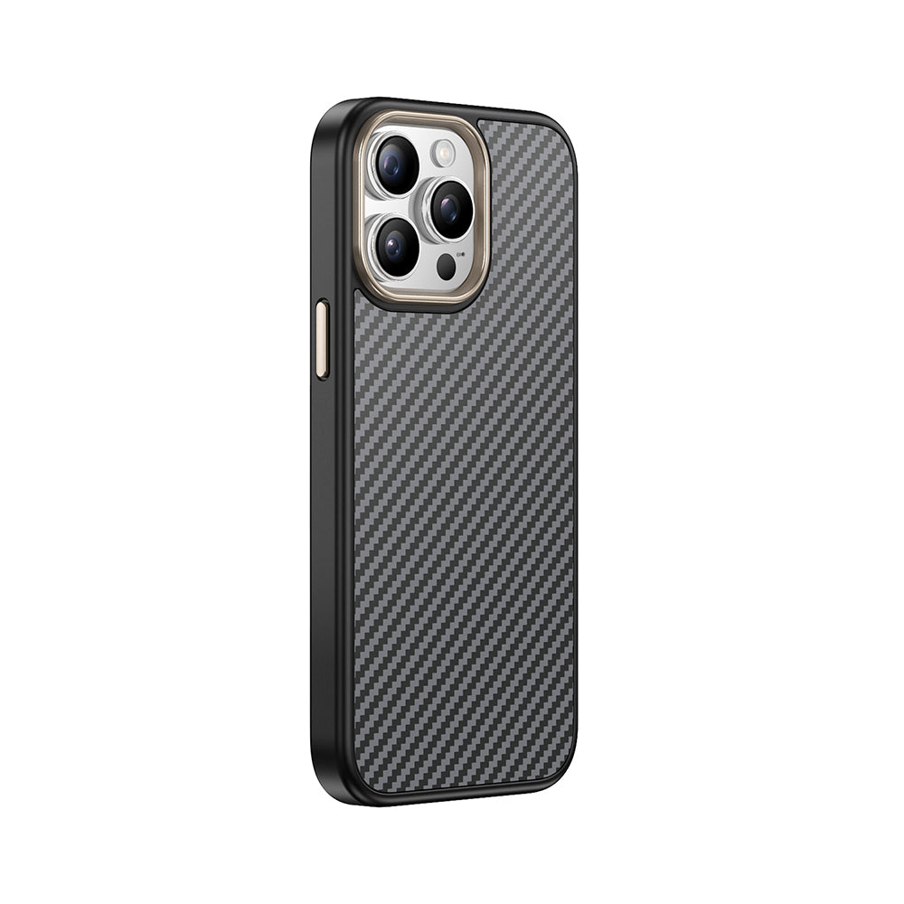 Apple iPhone 14 Pro Kılıf M-safe Şarj Özellikli Karbon Fiber Görünümlü Zore Antina Kapak Mavi