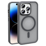 Apple iPhone 14 Pro Kılıf M-safe Şarj Özellikli Mat Arka Yüzey Zore Sio Kapak Gri
