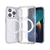 Apple iPhone 14 Pro Kılıf M-safe Şarj Özellikli Parlayan Simli Saydam Renkli Zore Allstar Kapak Mor