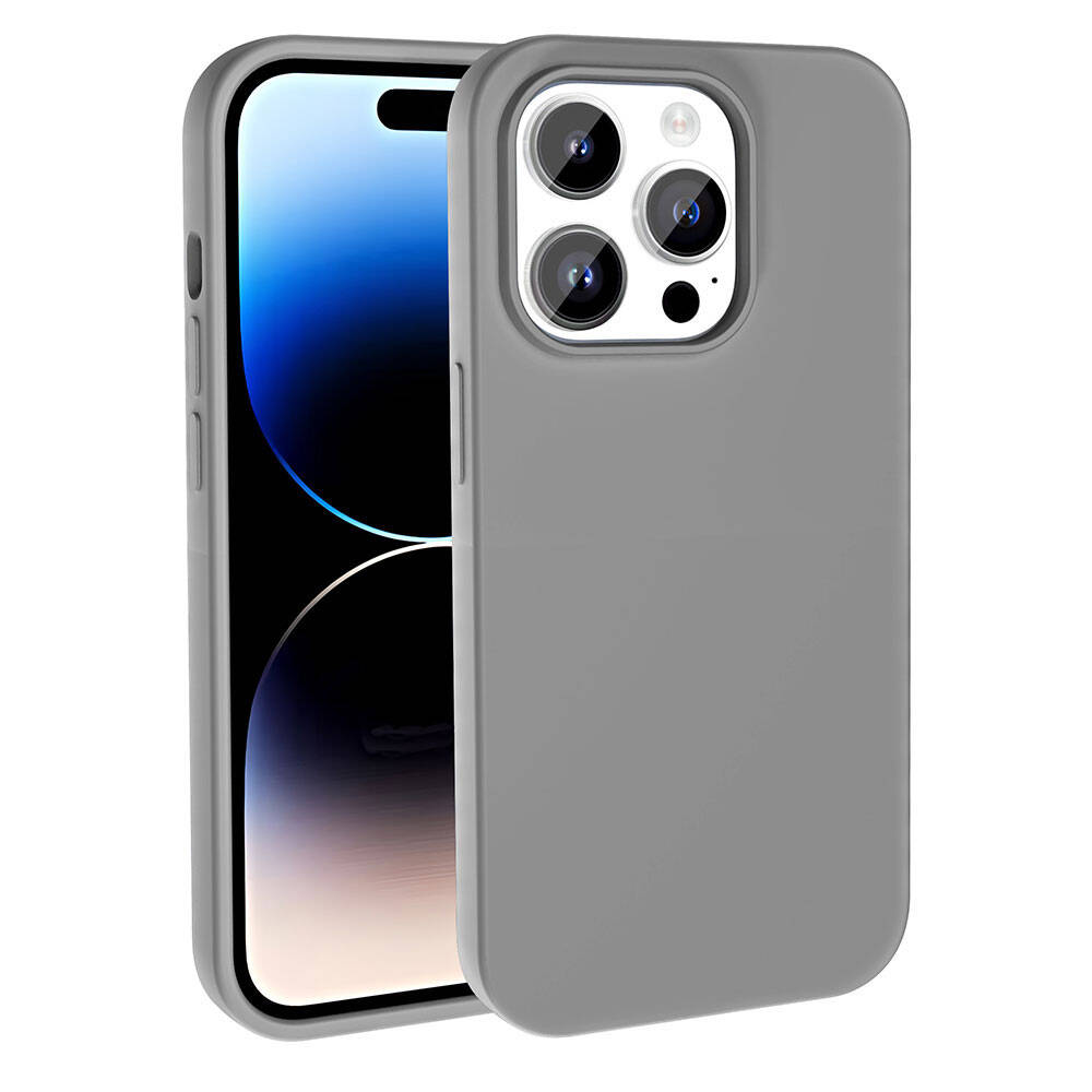 Apple iPhone 14 Pro Kılıf M-safe Şarj Özellikli Sıvı Teknolojili Silinebilir Sert Zore Kivi Kapak Derin Mor