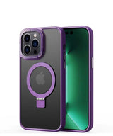 Apple iPhone 14 Pro Kılıf M-safe Wireless Şarj Özellikli Standlı Zore Ting Kapak Derin Mor