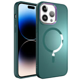 Apple iPhone 14 Pro Kılıf M-safe Wireless Şarj Özellikli Zore Stil Kapak Koyu Yeşil
