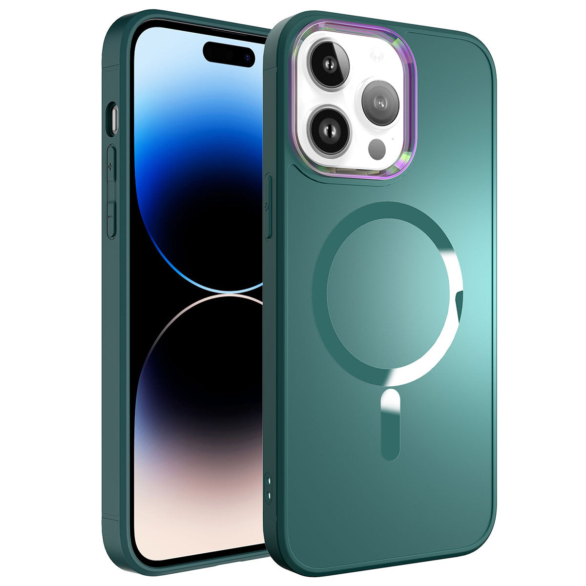 Apple iPhone 14 Pro Kılıf M-safe Wireless Şarj Özellikli Zore Stil Kapak Sierra Mavi