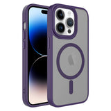 Apple iPhone 14 Pro Kılıf Mat Arka Yüzey Wireless Şarj Özellikli Zore Flet M-safe Kapak Siyah