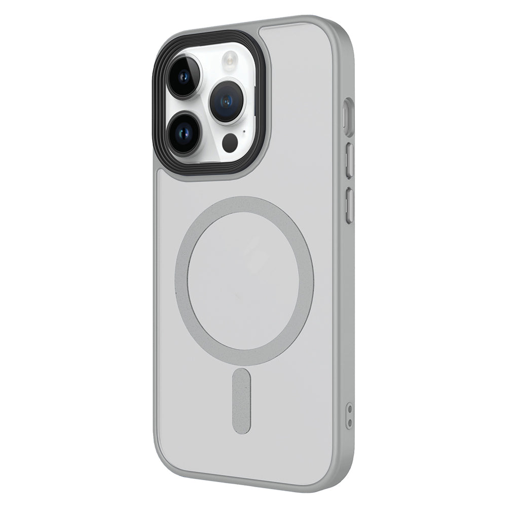 Apple iPhone 14 Pro Kılıf Mat Arka Yüzey Wireless Şarj Özellikli Zore Flet M-safe Kapak Siyah