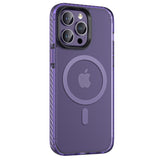Apple iPhone 14 Pro Kılıf Mat Arka Yüzey Wireless Şarj Özellikli Zore Locik Kapak Derin Mor