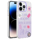 Apple iPhone 14 Pro Kılıf Mermer Desenli Zore Marbello Kapak Mor