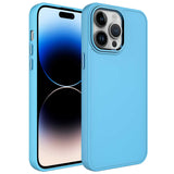 Apple iPhone 14 Pro Kılıf Metal Çerçeve ve Buton Tasarımlı Silikon Zore Luna Kapak Lavendery Gray