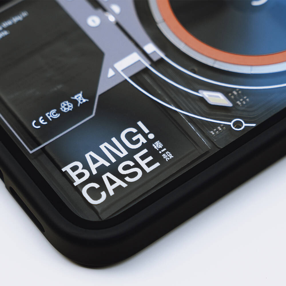 Apple iPhone 14 Pro Kılıf Özelleştirilebilir 3 Fonksiyonlu Bluetooth Bağlantılı Bitmo Lab Bangcase Akıllı M-safe Kapak Siyah