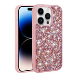 Apple iPhone 14 Pro Kılıf Parlak Taşlı Tasarım Zore Linea Kapak Pembe