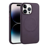 Apple iPhone 14 Pro Kılıf PU Deri M-safe Wireless Şarj Özellikli Zore Derix Kapak Derin Mor