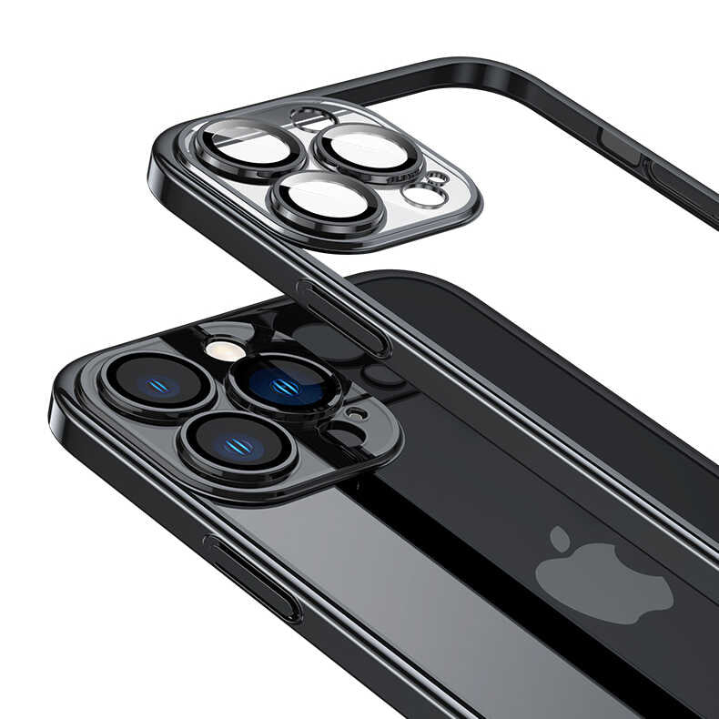 Apple iPhone 14 Pro Kılıf Sert PC Renkli Çerçeveli Zore Riksos Kapak Gold